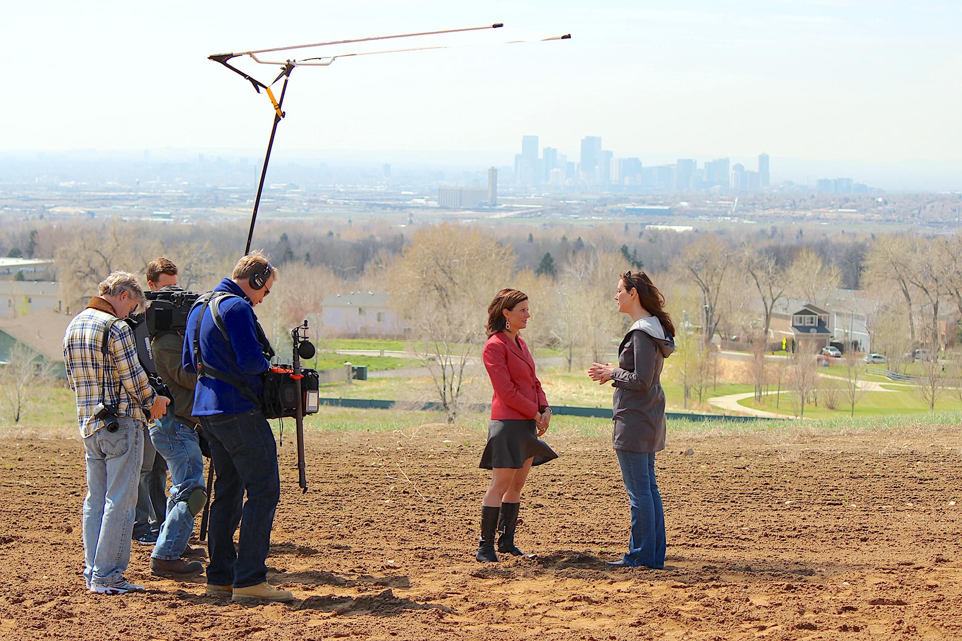 Heidi Hemmat and crew in the field